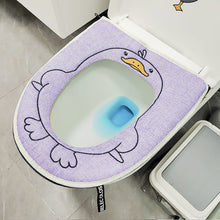 Load image into Gallery viewer, 3pcs Toilet Seat Cover Pads Linen Summer Four Seasons Cartoon Elephant Breathable Zipper
