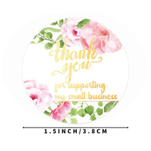 Load image into Gallery viewer, 2x500pcs Xmas Christmas Stickers Roll Label Bronzing Thank You Business Gift Sealed