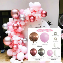 Load image into Gallery viewer, 109pcs Pink Roses Metal Balloon Chain Set Birthday Party Wedding Decoration