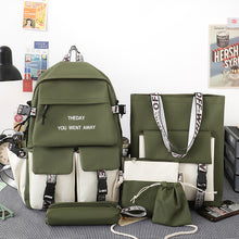 Load image into Gallery viewer, Backpack Five-Piece Schoolbag Fashion Korean Junior High School Student Schoolboy Middle School Student