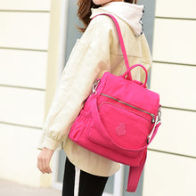 Lade das Bild in den Galerie-Viewer, Ladies Backpack Portable Women's Bag Anti-Theft Nylon Bag Waterproof Nylon Bag