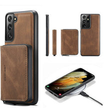 Load image into Gallery viewer, Removable Card Holder Wireless Charging Leather Phone Case for iPhone 13 Mini/Pro/Pro Max