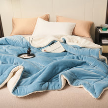 Load image into Gallery viewer, Double Layer Thick Lambskin Blanket Solid Color Composite Milk Flannel Blanket Coral Fleece Blanket