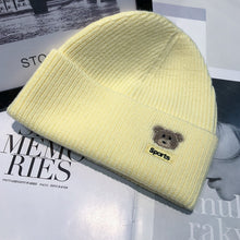 Load image into Gallery viewer, Warm Winter Knit Beanie Hats Autumn and Winter Bear Embroidery Wool Women Street Warm Ear Protection Male Unisex