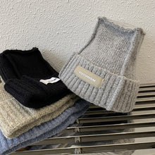 Load image into Gallery viewer, Warm Winter Knit Beanie Hats Korean Designer Model Simple Patch Woolen Cap Children Unisex