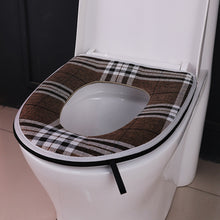 Load image into Gallery viewer, 3pcs Toilet Seat Cover Pads Linen Checks Ferrule Household Thicker Four Seasons Cushion