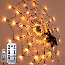 Load image into Gallery viewer, 2x Halloween Xmas Christmas Gifts Decoration Led Spider Net Light Atmosphere Layout Ghost Festival Props