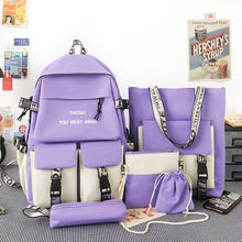 Load image into Gallery viewer, Backpack Five-Piece Schoolbag Fashion Korean Junior High School Student Schoolboy Middle School Student