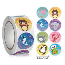 Load image into Gallery viewer, 2x500pcs Christmas Xmas Child-Free Elk Elephant Wow Great Children's Toy Student Reward Stationery Stickers tape