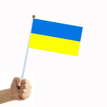 Lade das Bild in den Galerie-Viewer, 30pcs No.8 Flag of Ukraine 14 * 21cm Polyester Banner Ukraine Hand Signal Flag