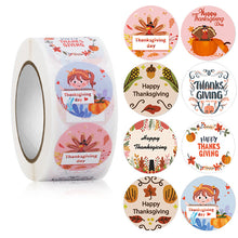 Load image into Gallery viewer, 2x500pcs Christmas Xmas Boy Girl Pumpkin Turkey Happy Envelope Gift Stationery Book Decoration Sticker tape