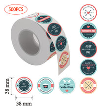 Load image into Gallery viewer, 2x500pcs Christmas Xmas Valentine's Day Valentine's Day Sticker Envelope Packaging Bag Gift Label tape