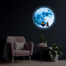 Lade das Bild in den Galerie-Viewer, 2PCs Halloween Wall Glass Decoration Blue Moon Glow Sticker