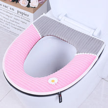 Load image into Gallery viewer, 3pcs Toilet Seat Cover Pads Home Cushion Comfortable Zipper Thickening Velcro Fastener