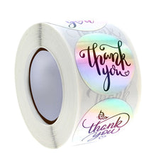 Load image into Gallery viewer, 2x500pcs Xmas Christmas Stickers Roll Label Laser Bronzing Wedding Shopping Tote Bag Decoration Gift Thank You