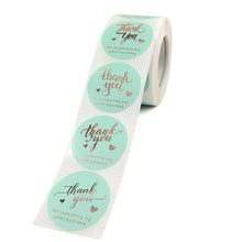 Lade das Bild in den Galerie-Viewer, 2x500pcs Christmas Xmas 4 Design Reel Pink Blue Thank You Sticker Thank Gift Sealing Label tape