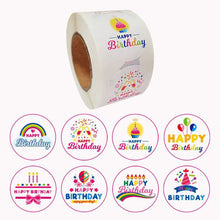 Lade das Bild in den Galerie-Viewer, 2x500pcs Christmas Xmas 8 Pattern Rainbow Bowknot Balloon Happy Birthday Birthday Sticker Label tape