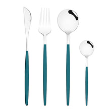 Lade das Bild in den Galerie-Viewer, 304 Stainless Steel Flatware Sets 4 Pcs/set Bright Gold-Plated Tableware Steak Knife and Fork Spoon