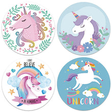 Load image into Gallery viewer, 2x500pcs Xmas Christmas Stickers Roll Label 4 Kinds of Children's Rainbow Unicorn Unicorn Award Incentive Toys Sealing