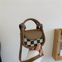 Lade das Bild in den Galerie-Viewer, Women Ladies Handbag Ins Mini Chessboard Grid Houndstooth Lipstick Headset Portable Crossbody