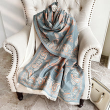 Lade das Bild in den Galerie-Viewer, Women's Scarf Shawl Outer Match Winter Office Nap Blanket Cheongsam Blanket Cashmere-like Tassel Warm