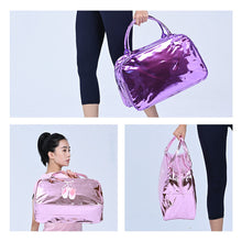 Lade das Bild in den Galerie-Viewer, Bright Leather Square Travel Bag Dance Training Luggage Sports Gym Bag
