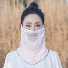 Lade das Bild in den Galerie-Viewer, 2pcs Ice Silk Mesh Sunscreen Veil Scarf Summer Ice Silk Face Mask for Outdoor Cycling
