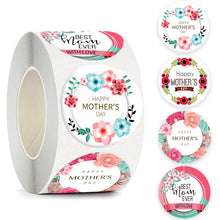 Lade das Bild in den Galerie-Viewer, 2x500pcs Christmas Xmas Fresh Pink Floral HAPPY MOTHER'S Day Mother's Day Sticker Sealing Label tape