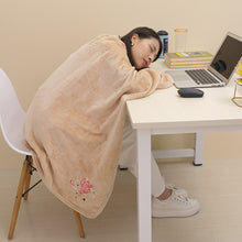 Load image into Gallery viewer, Nap Blanket Solid Color Air Conditioning Blanket Thickened by Embroidery Pattern Student Blanket