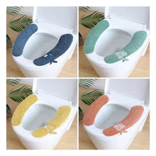 Load image into Gallery viewer, 3pcs Toilet Seat Cover Pads Happy Day Autumn and Winter Plush Household Waterproof Washable Paste Ring