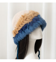 Lade das Bild in den Galerie-Viewer, Warm Winter Knit Beanie Hats Thickened Autumn and Winter Women Real Rabbit Wool Fur Toe Cap Warm Unisex