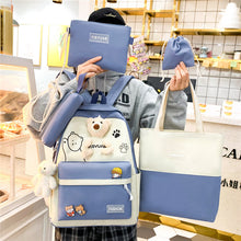 Lade das Bild in den Galerie-Viewer, Cute Bear Doll Junior High School Student Campus Backpack Canvas Student Backpack