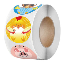 Load image into Gallery viewer, 2x500pcs Xmas Christmas Stickers Roll Label Children's Animal World Owl Ladybug Award Incentive Toy Sealing