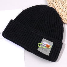 Load image into Gallery viewer, Warm Winter Knit Beanie Hats Patch Couple Melon Skin Autumn And Winter Solid Color Ladies Unisex