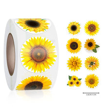 Load image into Gallery viewer, 2x500pcs Xmas Christmas Stickers Roll Label New Valentine's Day SUNFLOWER Sunflower Adhesive