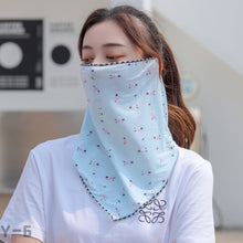 Lade das Bild in den Galerie-Viewer, 2PCs Ice Silk Ear Hanging Mask Breathable Face Towel Sunscreen Summer for Outdoor Cycling