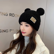 Lade das Bild in den Galerie-Viewer, Warm Winter Knit Beanie Hats Cute Bear Ear Hat Earmuffs Cap for Women Unisex