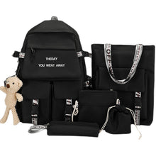 Load image into Gallery viewer, Backpack Five-Piece Schoolbag Fashion Korean Junior High School Student Schoolboy Middle School Student