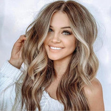 Load image into Gallery viewer, Women Wigwig Gradient Long Curly Hair Rose Net Head Cover W118