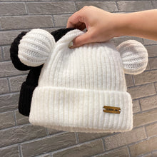 Lade das Bild in den Galerie-Viewer, Warm Winter Knit Beanie Hats Hat Women Korean Ins Cute Ears Autumn and Winter Thickening Wool Unisex