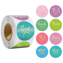 Load image into Gallery viewer, 2x500pcs Christmas Xmas Bronzing Thank You Thank You Gift Letter Seal Sticker Label tape