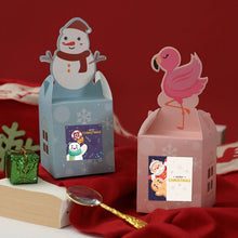 Load image into Gallery viewer, 2x500pcs Christmas Xmas Square 9 Pattern Santa Snowman Merry Christmas Christmas Stickers tape