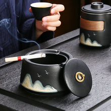 Lade das Bild in den Galerie-Viewer, Ashtray Japanese- Yuanshan Ceramic Home Living Room Office Hotel Minimalist Chinese Retro Creative