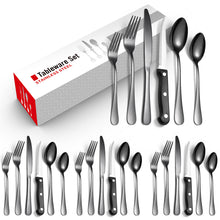 Lade das Bild in den Galerie-Viewer, 304 Stainless Steel Flatware Sets 24-Piece Set 6 Groups Steak Knife, Fork and Spoon Multi-Color Optional