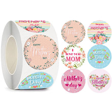 Load image into Gallery viewer, 2x500pcs Christmas Xmas Mother's Day Gift Flower HAPPY MOTHER'S Day Sitcker Sticker Label tape