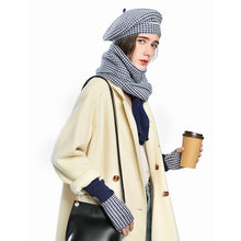 Lade das Bild in den Galerie-Viewer, Warm Winter Knit Beanie Hats European and American Women's Plaid Scarf Gloves Unisex