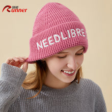 Lade das Bild in den Galerie-Viewer, Warm Winter Knit Beanie Hats Autumn and Winter Loose Wool Letter Personality All-Matching Pullover Unisex