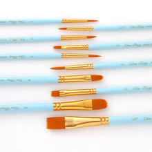 Load image into Gallery viewer, 10pcs  Gold Nylon Hair Brush  Watercolor Brush