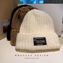 Lade das Bild in den Galerie-Viewer, Warm Winter Knit Beanie Hats Face-Looking Small Oversized Loose Wool Women Temperament Ear Protection Unisex