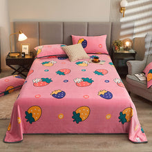 Lade das Bild in den Galerie-Viewer, Flannel Bed Sheet Fleece-Lined Thickened Double-Sided Coral Fleece Flannel Winter Milk Crystal Velvet Blanket